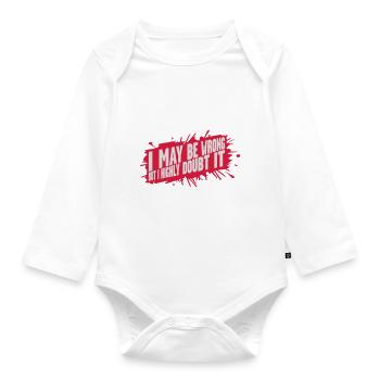 I may be wrong - Organic Longsleeve Baby Bodysuit - white - Front