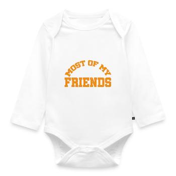 Most of My Friends Are Animals 3 - Organic Longsleeve Baby Bodysuit - white - Front