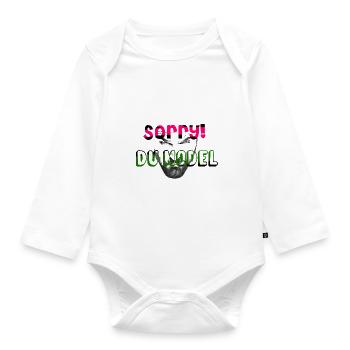 Sorry Du Model - Baby Bio-Langarm-Body - Weiß - Vorne
