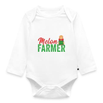 Watermelon Farmer - Baby Bio-Langarm-Body - Weiß - Vorne