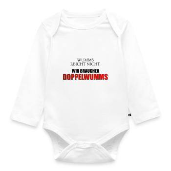 Wumms, Doppelwumms, Scholz, Politik, Sprüche - Baby Bio-Langarm-Body - Weiß - Vorne