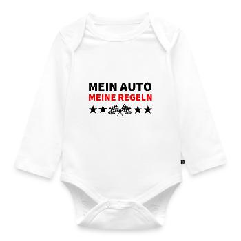 Auto - Baby Bio-Langarm-Body - Weiß - Vorne
