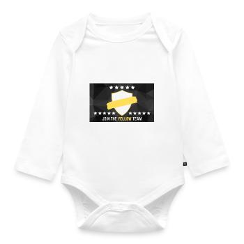 JOIN THE YELLOW TEAM - Baby Bio-Langarm-Body - Weiß - Vorne
