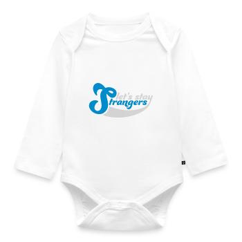 Citation Restons Strangers - Body Bébé bio manches longues - blanc - Devant