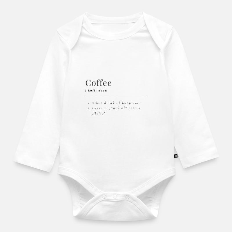 Définition du café - Body Bébé bio manches longues - blanc
