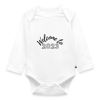 Welcome to 2023 - New Year's Eve Party - Organic Longsleeve Baby Bodysuit - white - Front