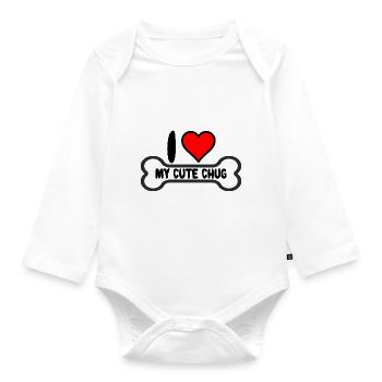 Chug Dog Maman Maman J’aime mes dictons - Body Bébé bio manches longues - blanc - Devant