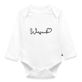 Varsovie Pologne Varsovie battement de cœur - Body Bébé bio manches longues - blanc - Devant