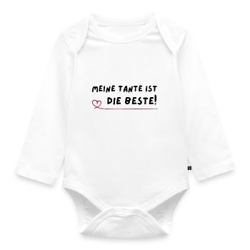 Beste Tante / Patentante / Ich hab die beste - Baby Bio-Langarm-Body - Weiß - Vorne
