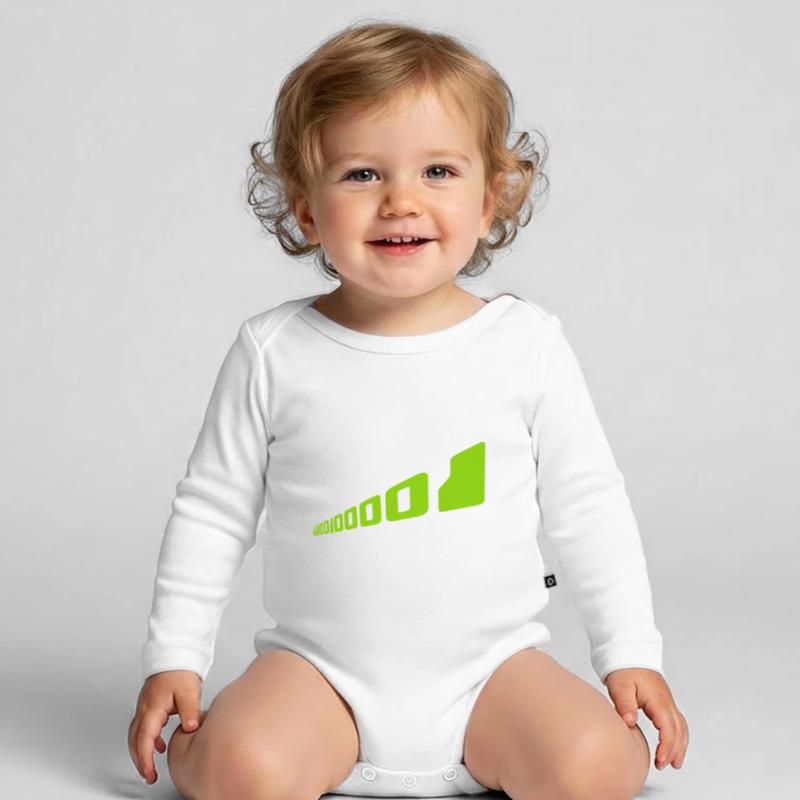 Binary Code Program Language Organic Longsleeve Baby Bodysuit
