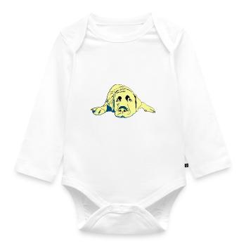 Labrador - Organic Longsleeve Baby Bodysuit - white - Front
