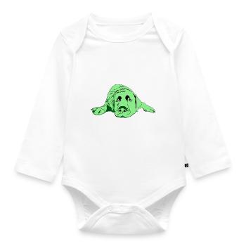 Labrador - Organic Longsleeve Baby Bodysuit - white - Front