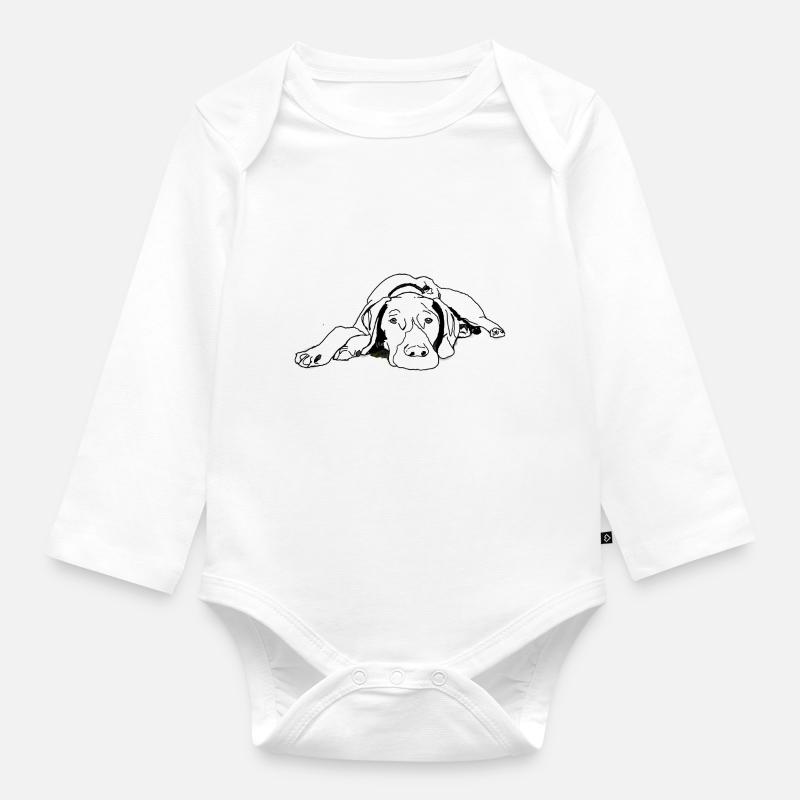 Pointer German Shorthair - Organic Longsleeve Baby Bodysuit - white