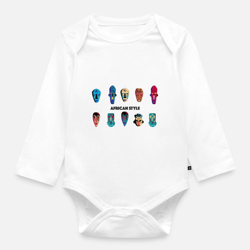 Afrika - Baby Bio-Langarm-Body - Weiß