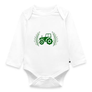 Tracteur - Body Bébé bio manches longues - blanc - Devant
