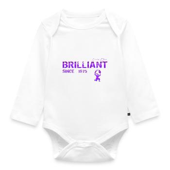 Brilliant since 1975 - Organic Longsleeve Baby Bodysuit - white - Front