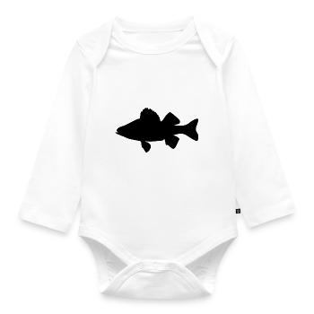 Perch black - Organic Longsleeve Baby Bodysuit - white - Front