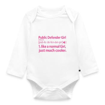 Défenseur public Fille Défenseur public Paroles - Body Bébé bio manches longues - blanc - Devant