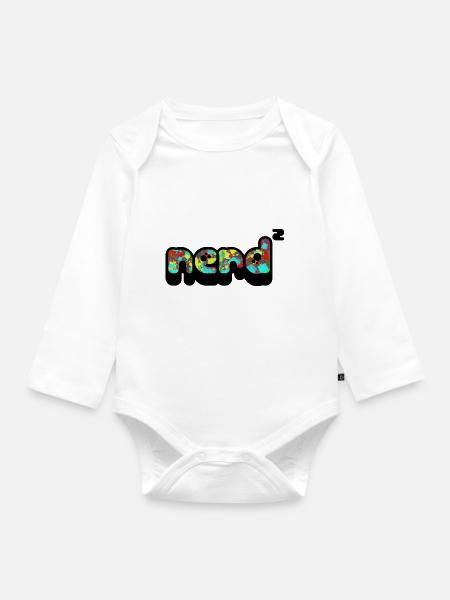 Nerd - Baby Bio-Langarm-Body - Weiß