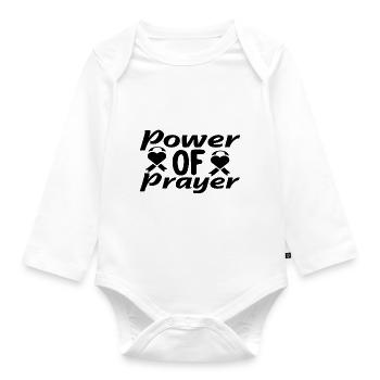 Power Of Prayer - Organic Longsleeve Baby Bodysuit - white - Front