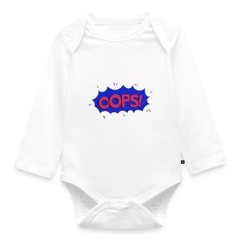 OOPS blue pink - Organic Longsleeve Baby Bodysuit - white - Front