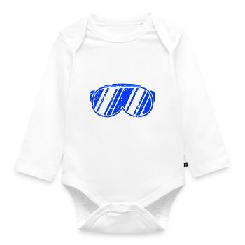 Ski Goggles - Organic Longsleeve Baby Bodysuit - white - Front