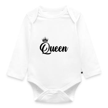 queen - Baby Bio-Langarm-Body - Weiß - Vorne