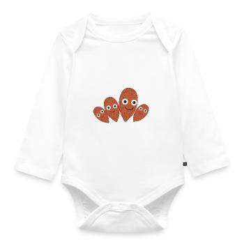 Noix,Noix,Noix,Famille,Famille,Amandes - Body Bébé bio manches longues - blanc - Devant
