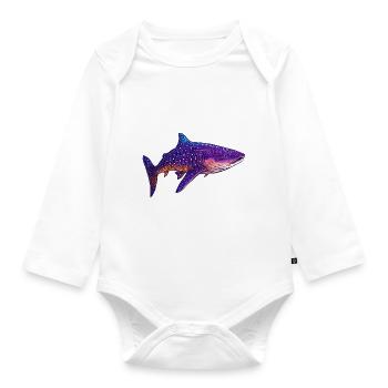 A giant among fish: the whale shark - Organic Longsleeve Baby Bodysuit - white - Front
