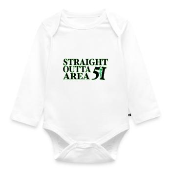 Straight Outta Area 51 - Organic Longsleeve Baby Bodysuit - white - Front