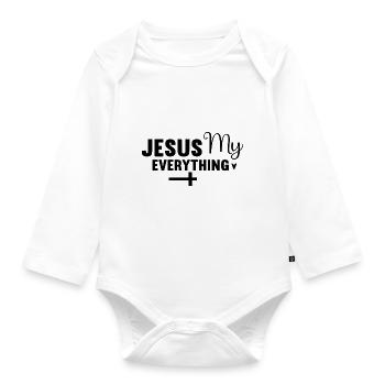 Jesus My Everything - Baby Bio-Langarm-Body - Weiß - Vorne