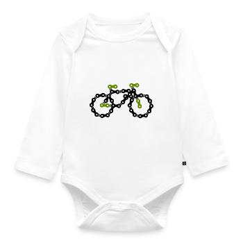 bike - Baby Bio-Langarm-Body - Weiß - Vorne