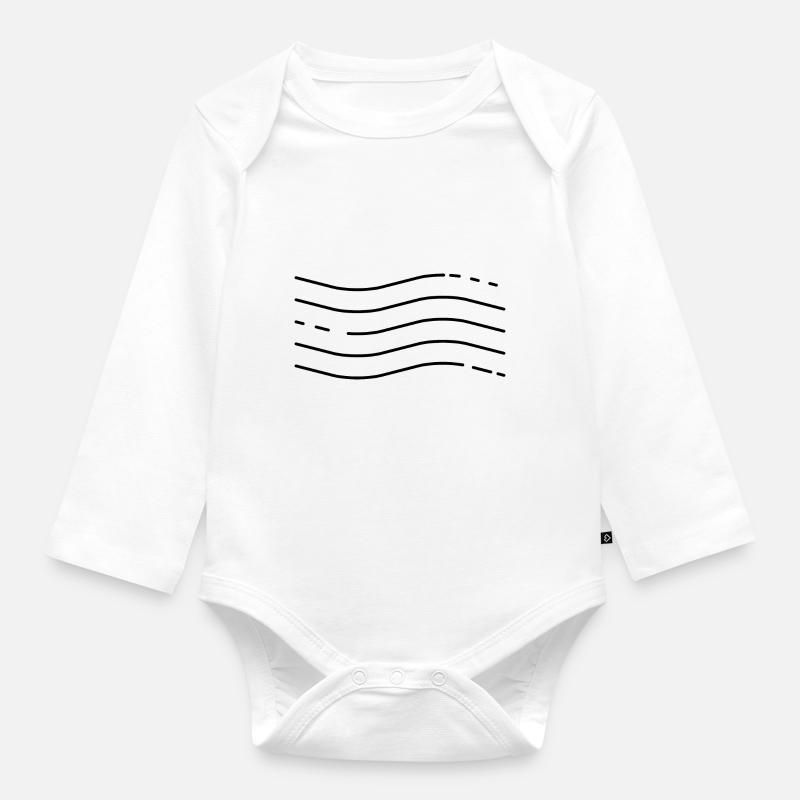 Waves - Baby Bio-Langarm-Body - Weiß