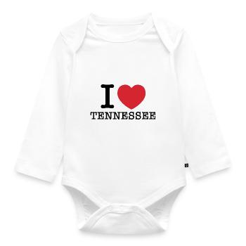 I Love Tennessee | Tennessee | I Heart Tennessee - Organic Longsleeve Baby Bodysuit - white - Front