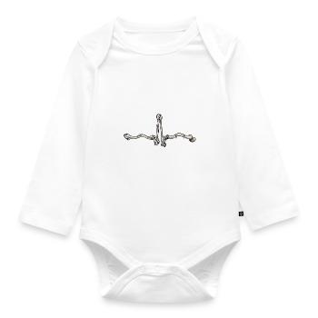 Bone ECG - Organic Longsleeve Baby Bodysuit - white - Front