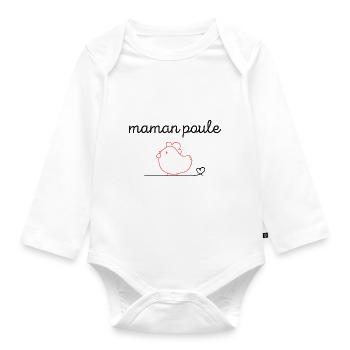 Maman poule - Body Bébé bio manches longues - blanc - Devant