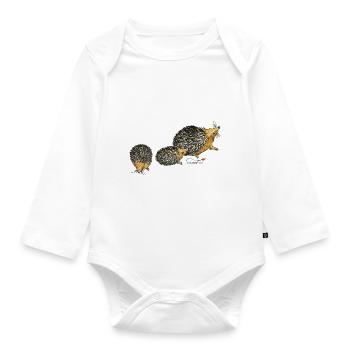 Hedgehog - Organic Longsleeve Baby Bodysuit - white - Front