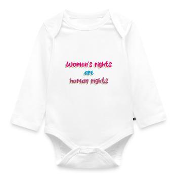 Women's rights - Organic Longsleeve Baby Bodysuit - white - Front