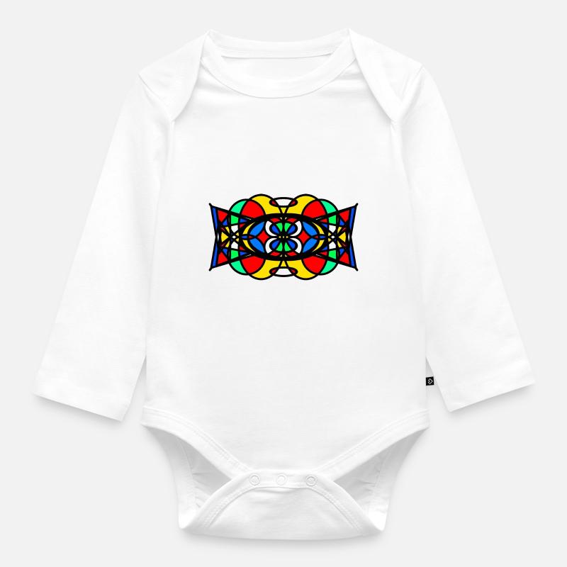 Muster - Baby Bio-Langarm-Body - Weiß
