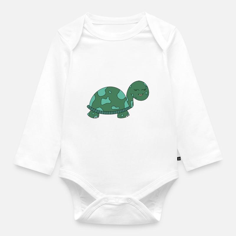 Tortue - Body Bébé bio manches longues - blanc