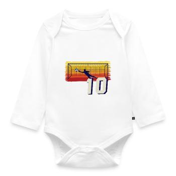 Fußball Torwart 10. Geburtstag Keeper - Baby Bio-Langarm-Body - Weiß - Vorne
