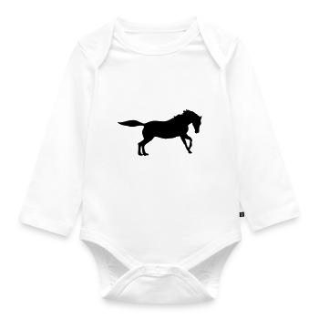 cheval - Body Bébé bio manches longues - blanc - Devant