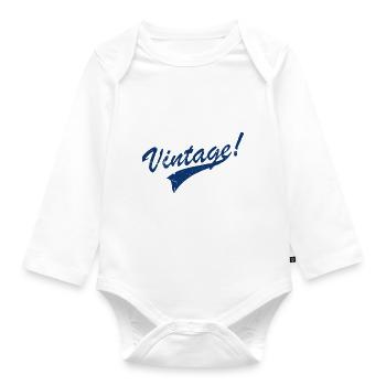 Vintage - Organic Longsleeve Baby Bodysuit - white - Front