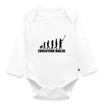 Maler - Baby Bio-Langarm-Body - Weiß - Vorne