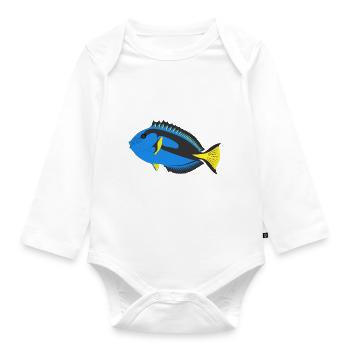 surgeonfish, paracanthurus hepatus, aquarium fish - Organic Longsleeve Baby Bodysuit - white - Front