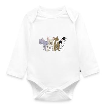 Bouledogues français - Body Bébé bio manches longues - blanc - Devant