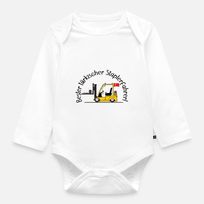 Staplerfahrer bester türkischer Staplerfahrer - Baby Bio-Langarm-Body - Weiß