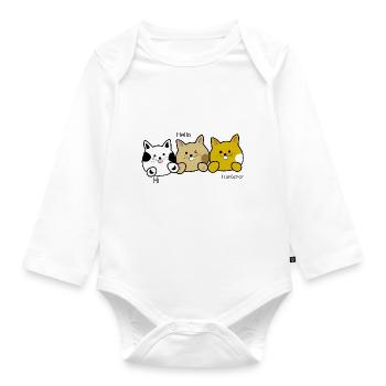 Cats - Baby Bio-Langarm-Body - Weiß - Vorne