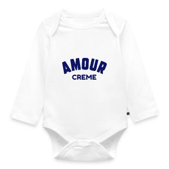 Amour crème - Body Bébé bio manches longues - blanc - Devant