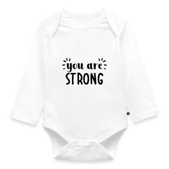 Du bist stark - Baby Bio-Langarm-Body - Weiß - Vorne